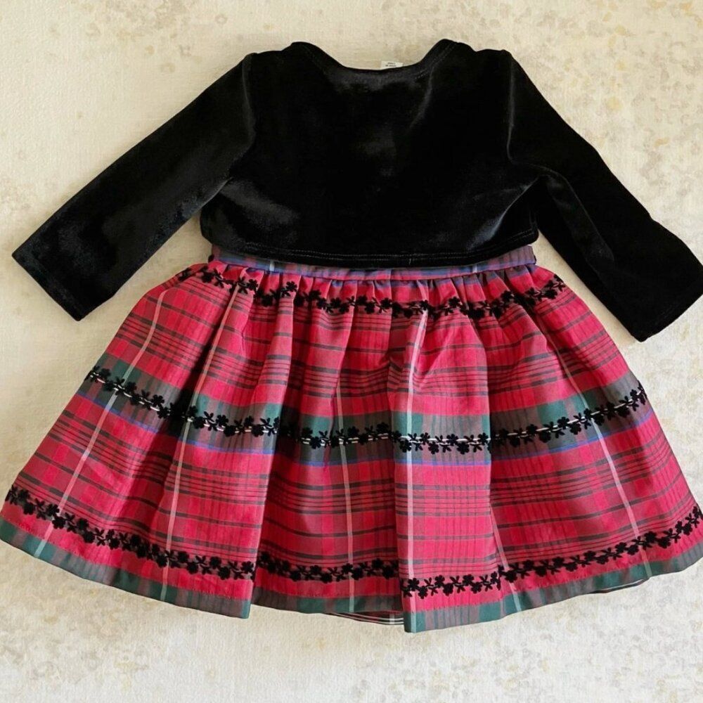 Pippa And Julie Red Plaid And Velvet 2-Piece Holiday Party Dress Nwt Size 18 M — image 2 of 8